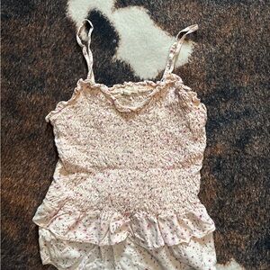 Floral Ruffle Tank Top